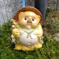 信楽焼　5号黃色い狸　タヌキ　たぬき　金運アップ狸