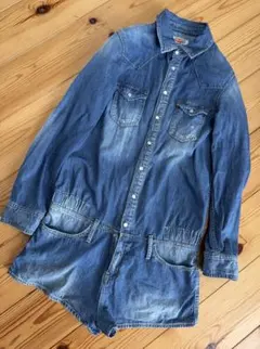BIG JOHN ロデオクラウンズ　デニム オールインワン ショート丈