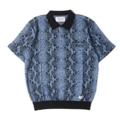 WACKO MARIA PYTHON KNIT JACQUARD POLO XL