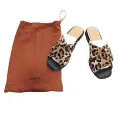 【新品未使用】 MURUA ヒョウ柄 サンダル Mサイズ 収納袋付き