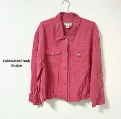 ColdwaterCreek【XL】ピンクジャケット デニムジャケット Gジャン