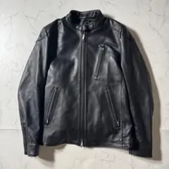 美品】バッファローボブズ　シングルライダースジャケット　本革　ダウンライナー　L