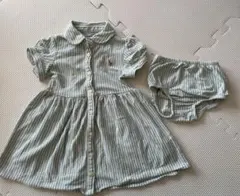 ラルフローレン　女の子　ストライプ柄ワンピースとブルマーセット 80cm