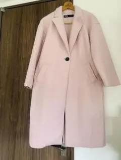 ZARA ザラ完売品　テクスチャー入り　ピンクコート