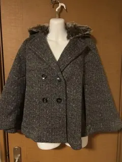 COMME CA ISM フード付きポンチョ グレー系 サイズF