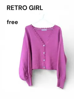RETRO GIRL レトロガール　カーディガン ピンク free レディース