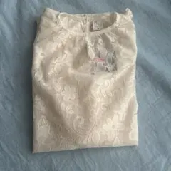 softcheeseしまむら　ソフチレースホワイト ワンピース 110