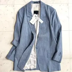 新品タグ付♪定価5.6万 バイマレーネビルガー ロゴ刺繍 リネン ジャケット