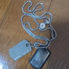 DIESEL ドッグタグネックレス シルバー 約60cm