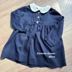 parentsdream 襟付きワンピース 80cm ネイビー