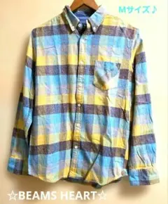 【BEAMS HEART】 チェック柄ネルシャツ Mサイズ