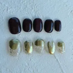 現品◇マグネットネイル ネイルチップ ニュアンス 個性派 ちぐはぐ つけ爪