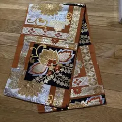 アンティーク華やかな花柄 袋帯→練習、リメイク用