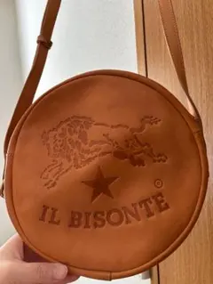 IL BISONTE 円形レザーショルダーバッグ