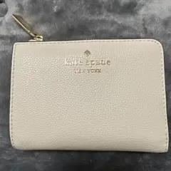 kate spade 二つ折り財布 アイボリー レザー