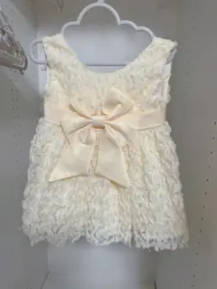 70 ベビーフォト フロントリボン ベビードレス アイボリー