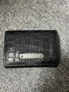 SAINT LAURENT PARIS サンローラン　クロコ型押し三つ折財布