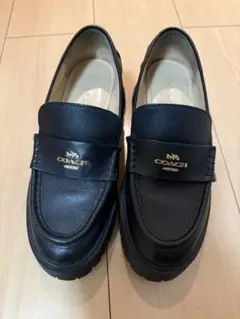 COACH ルーシー LUCY ローファー US5C 厚底 本革 ブラックのサムネイル