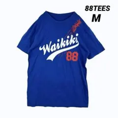 88TEES プリント Tシャツ　半袖　カットソー　ブルー　M コットン