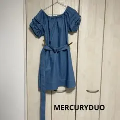 MERCURYDUO FREE オフショルダー　ワンピース　インディゴ　ミニ