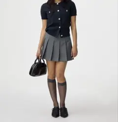 GU プリーツスコート　 XＬ　グレー