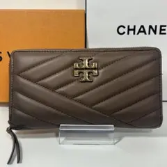 TORY BURCH トリーバーチ キラ シェブロン ラウンドファスナー長財布