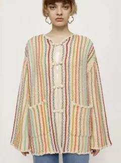 SLY ストライプニットカーディガン