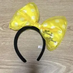 ミニーマウス 水玉カチューシャ イエロー