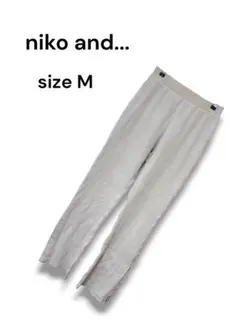 niko and… ニコアンドリブフレアパンツ M ウエストゴム ベージュ春夏