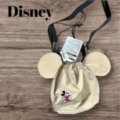 【Disney】タグ付き未使用/ミッキー耳付き/ショルダーバッグ/ベージュ☆