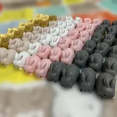 ウサギ型プラスチックフィギュアセット　68個セット