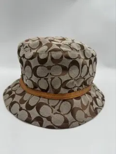 COACHコーチシグネチャー 帽子ハット M/Lサイズ ベージュ キャンバス