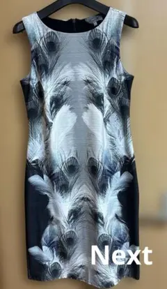 next 羽根模様 ノースリーブワンピース 12