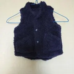 ネイビー フリース ベビーベスト　80センチ