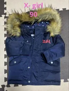 xgirl ファー付きダウンコート ネイビー