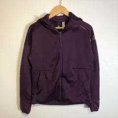 adidas　アディダス　紫色ジップスウェットパーカー OT レディースXL