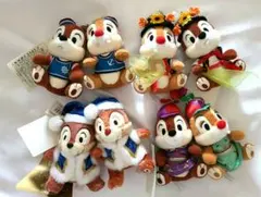 ① TDR TDL TDS ぬいぐるみバッジ ☆ チップ デール 4点セット