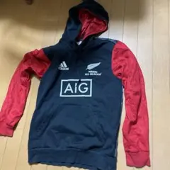 アディダス オールブラックス パーカー 黒/赤