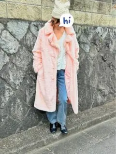[ラスト特価]ZARA ピンクファーロングコート(注釈あり)