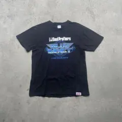 BLUE IMPACT Tシャツ クルーネック プリント 青 黒 M
