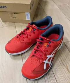 ASICS スニーカー 　レーザービーム　22.0cm レッド
