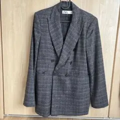 【美品】ZARA テーラードジャケット グレー系