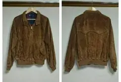 ラルフローレン スウェード レザージャケット  裏地チェック柄 L 茶