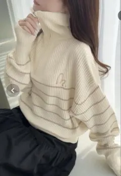 mily bilet ハーフジップニット アイボリー