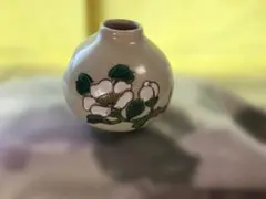 陶器 花瓶 一輪挿し 花柄