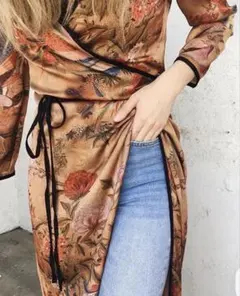 ZARA 花柄ロングワンピース