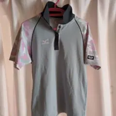 Mizuno 　卓球ユニフォーム　グレー ピンク迷彩