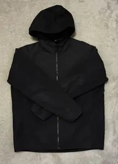 防風アウターフリースパーカ　黒