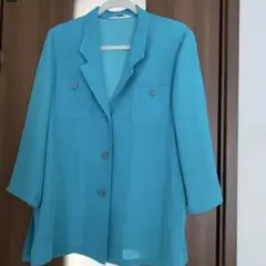 Best Collection ターコイズブルー 薄手ジャケット　レトロ