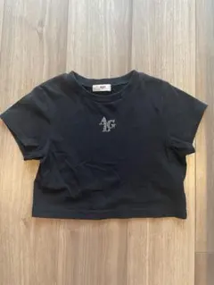 ALGY Tシャツ　ラインストーン　130 黒